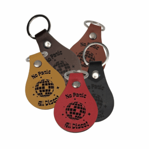 engraved keychain " no panic all disco"
