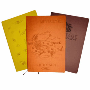 engraved softback journal let it bee, & Mentally ill but totally chill gifts