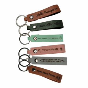 cute engraved keychains " live laugh toaster bath"